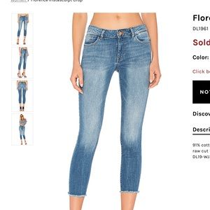 DL1961 Florence Instascuplt Cropped Jean Size 30